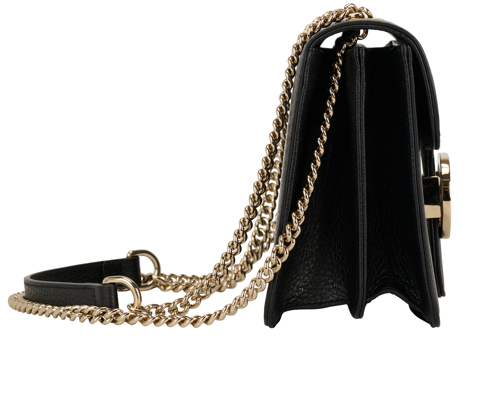 Small Interlocking G, &pound;550, Handbags, Black, Leather, Side view